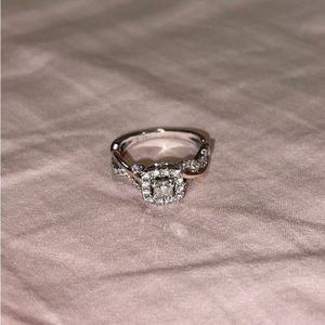 14k Silver Diamond Ring